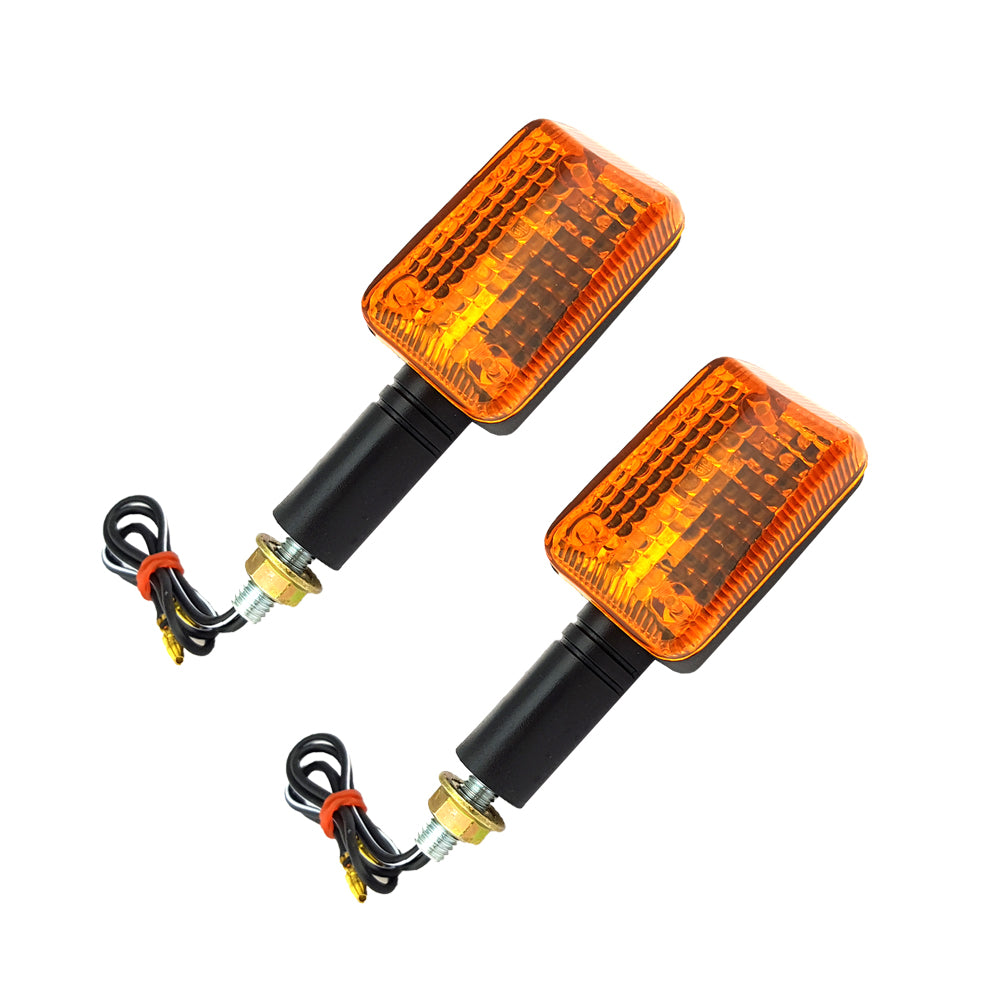 Pair Motorcycle Mini Indicator Long Stem Fit For GSXR Custom Scrambler