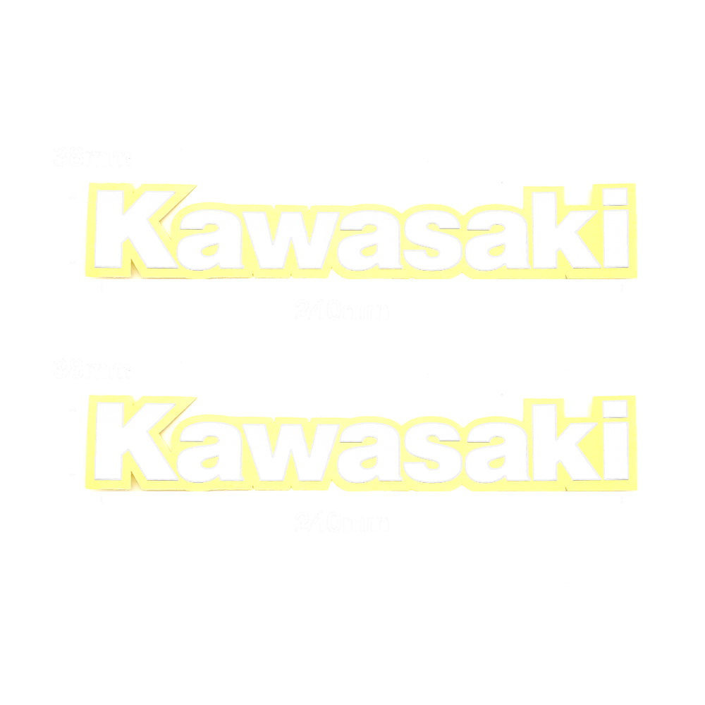 2Pcs 240 x 42mm Fit Kawasaki White Fork Swingarm Fender Sticker Motorbike