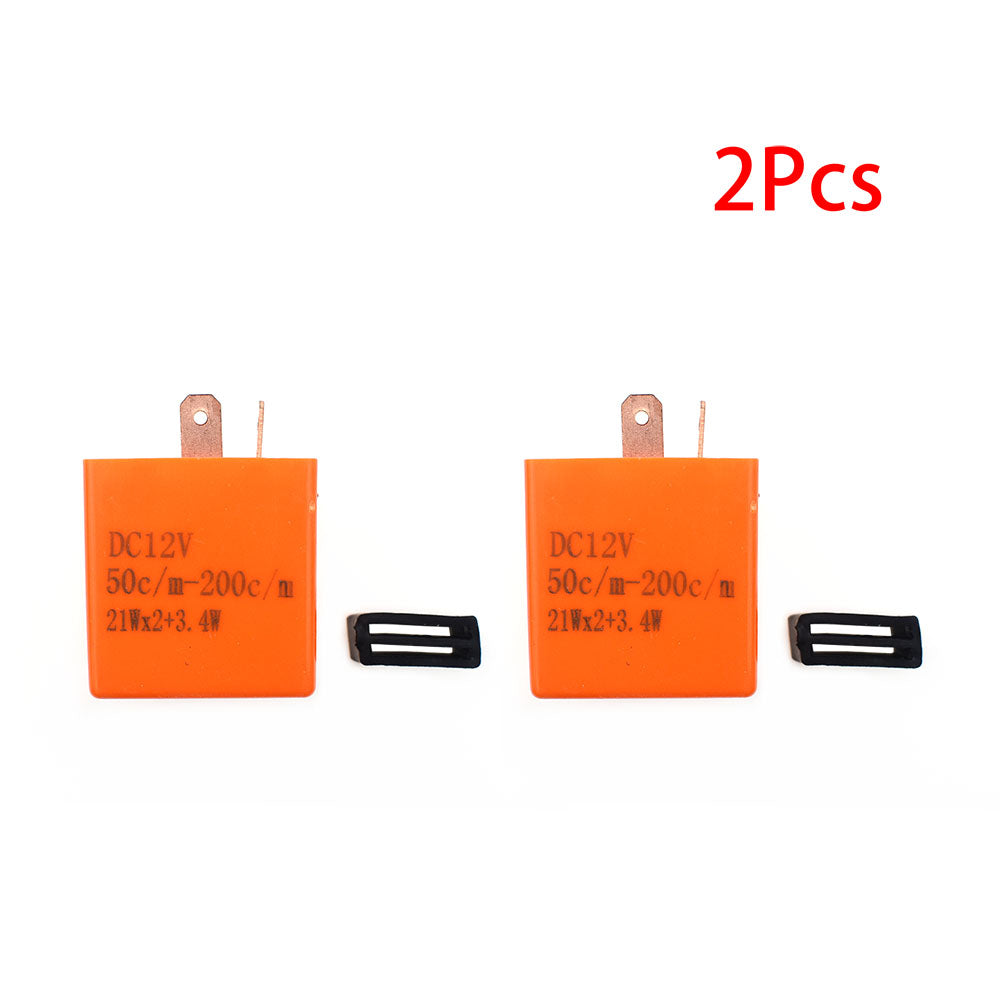 2Pcs 2Pin Adjustable Speed Electronic Flash Relay For Motorcycle Turn Signal
