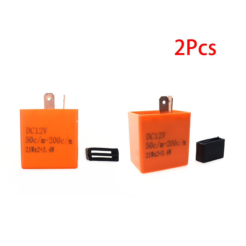 2Pcs 2Pin Adjustable Speed Electronic Flash Relay For Motorcycle Turn Signal