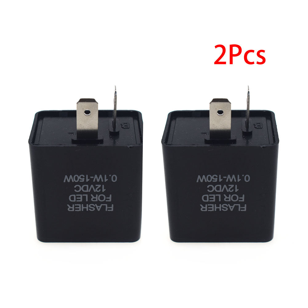 2 x 12V 2Pin Blinker Adjustable LED Flasher Relay For Honda CBR600RR Ducati Kawasaki KTM Suzuki Triumph Yamaha etc.