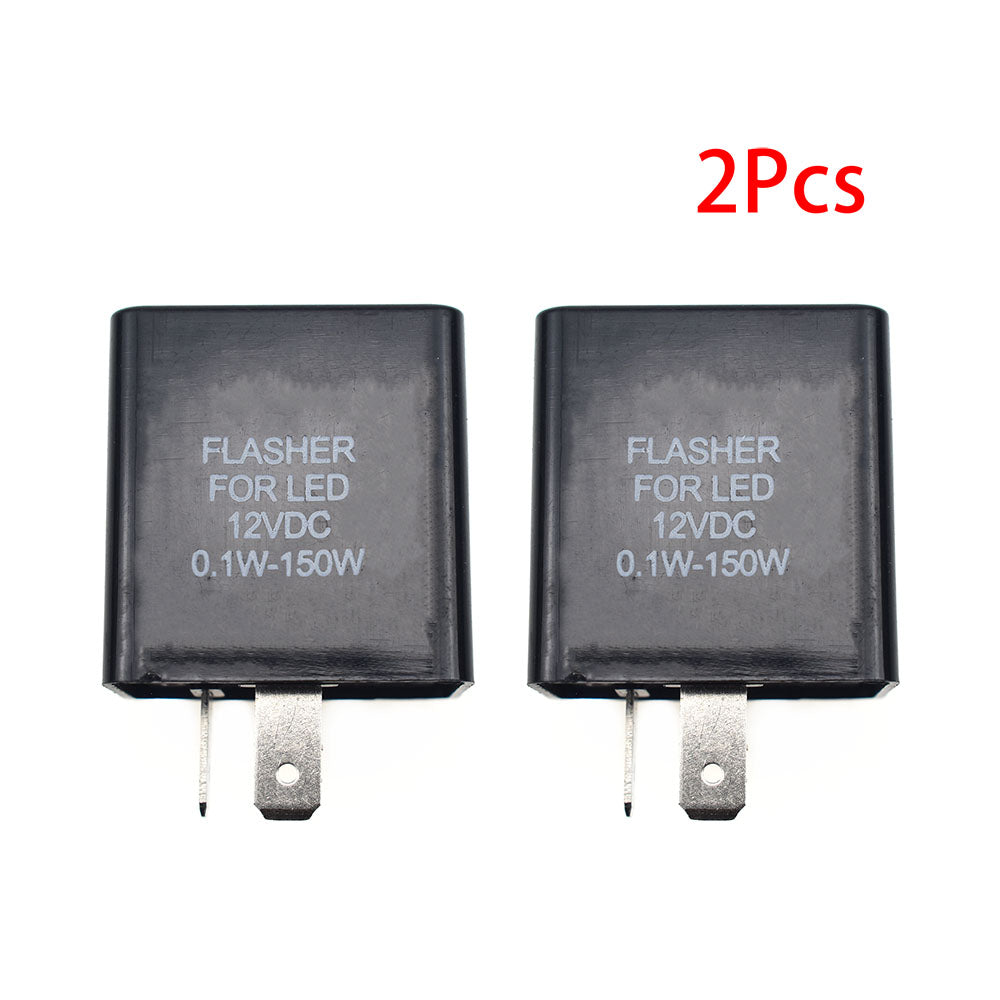 2 x 12V 2Pin Blinker Adjustable LED Flasher Relay For Honda CBR600RR Ducati Kawasaki KTM Suzuki Triumph Yamaha etc.