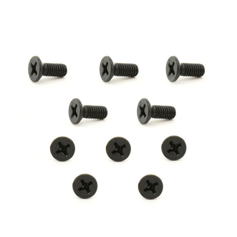 10 Pieces Replacement M4 x 10mm Black Cross Countersunk Head Screw For Machine