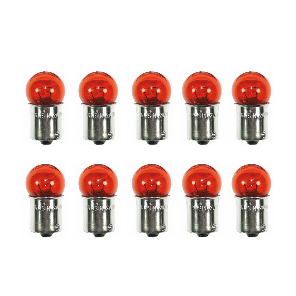 10Pcs 12V 21W Amber Small Head Indicator Bulbs Ba15S For Motorcycle