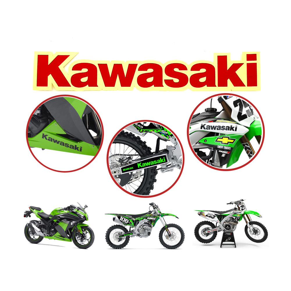 10Pcs 240 x 42mm Fit Kawasaki Red Fork Swingarm Fender Sticker Motorbike