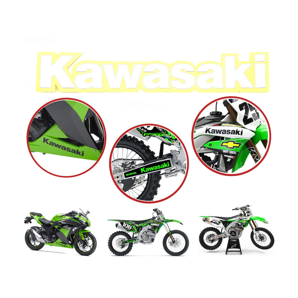 10Pcs 240 x 42mm Fit Kawasaki Swingarm Fender Sticker Motorbike Dirt Bike Sticker Decals
