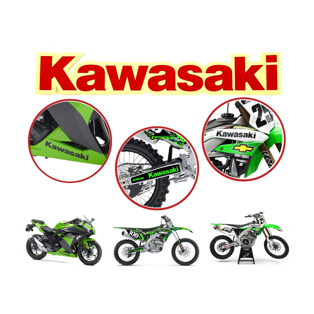 10Pcs 164 x 30mm Fit Kawasaki Red Fork Swingarm Fender Sticker Motorbike