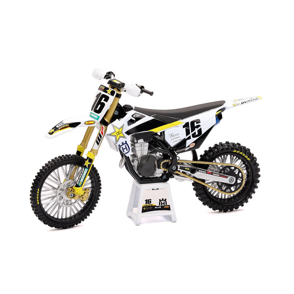 NewRay 1:12 Zach Osborne #16 Rockstar Husqvarna Racing 2020 Motorbike Model Toy