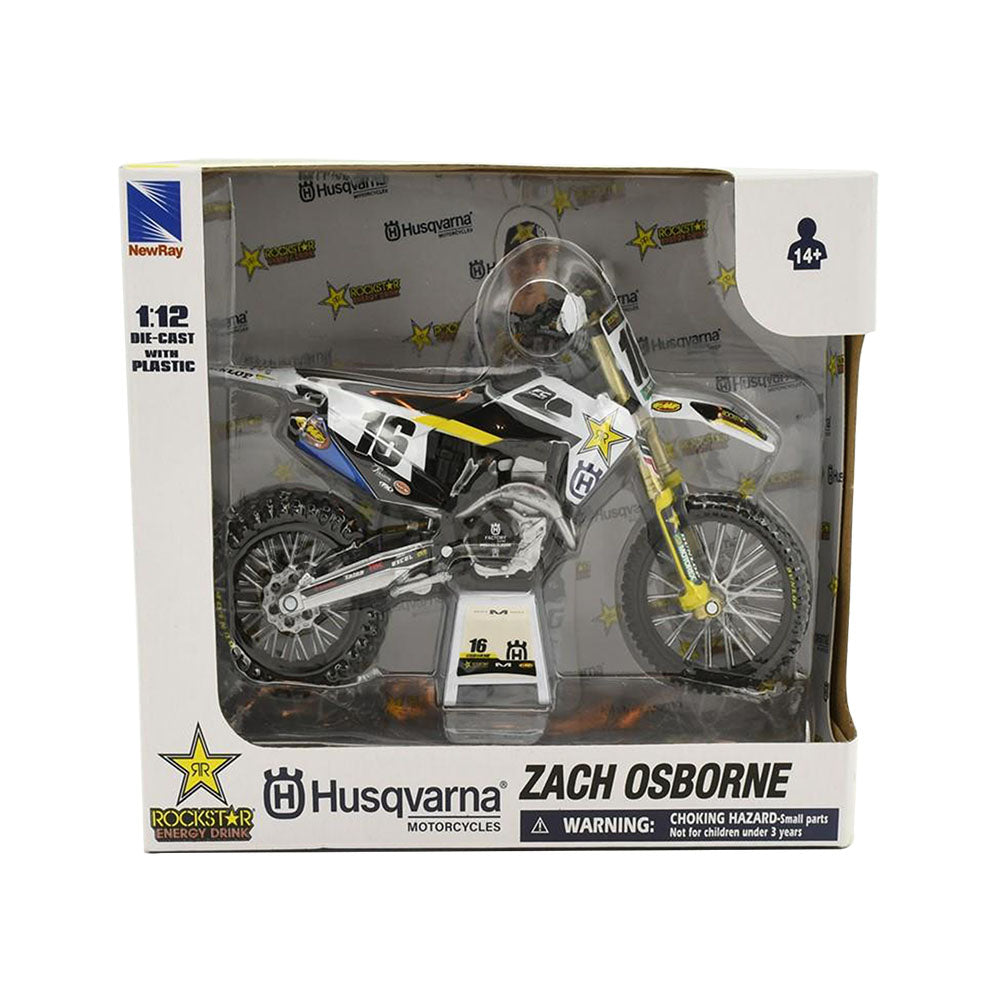 NewRay 1:12 Zach Osborne #16 Rockstar Husqvarna Racing 2020 Motorbike Model Toy