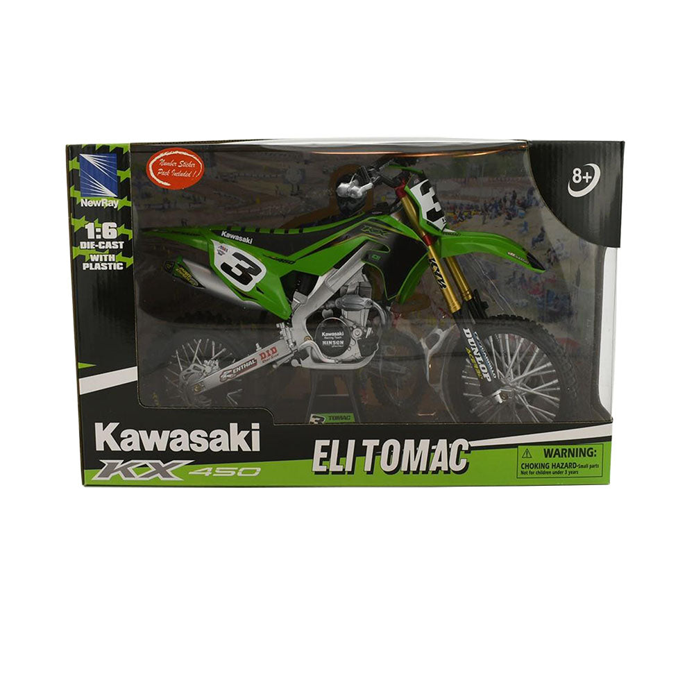 NewRay 1:6 Scale Eli Tomac Kawasaki Racing 2019 Diecast Motorbike Model Toy