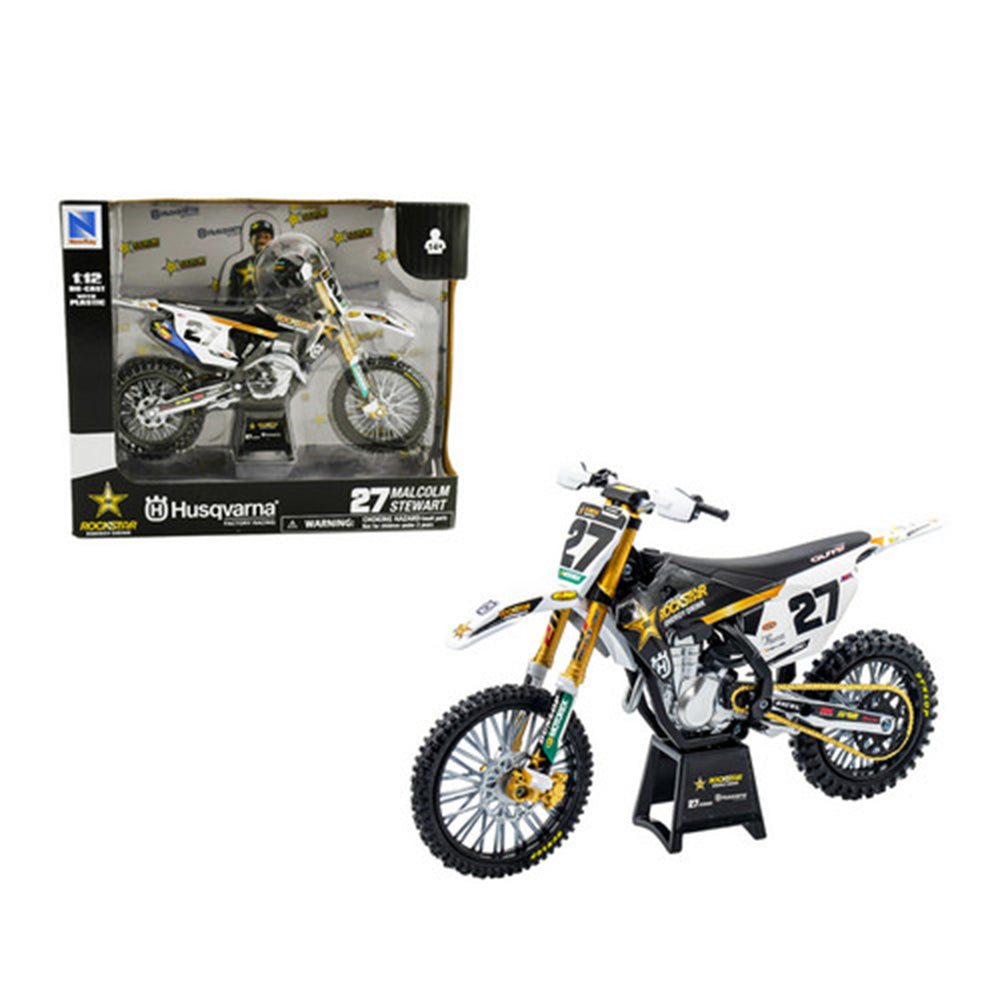 NewRay 1:12 Scale Husqvarna FC450 Rockstar Energy Stewart #27 Motorcycle Model