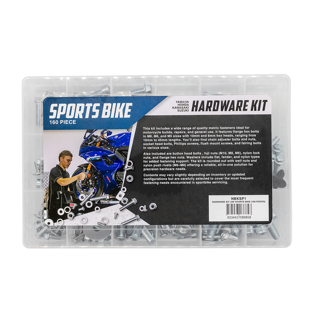 160 Pieces Hardware Kit Fit For Yamaha Honda Kawasaki Suzuki Sportsbike Nut Bolt