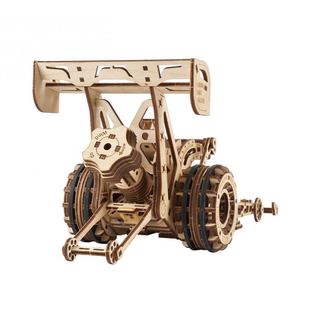 Made in Ukraine UGears Top Fuel Dragster Model Kit Wooden 3D Puzzle Assembly