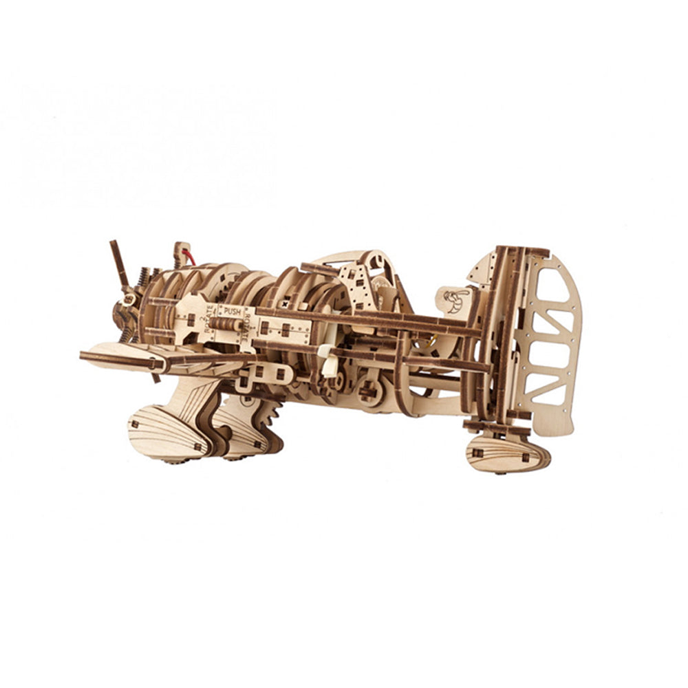 Ukraine Made Ugears Mad Hornet Airplane Mechanical 3D Wooden Puzzle Model Kit