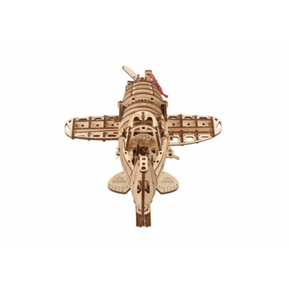 Ukraine Made Ugears Mad Hornet Airplane Mechanical 3D Wooden Puzzle Model Kit