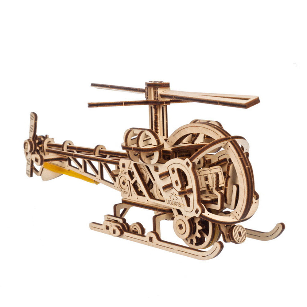 Ukraine Made Ugears Mini Helicopter Wooden Mechanical Puzzle Model Kit