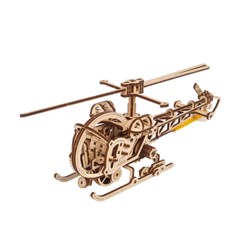 Ukraine Made Ugears Mini Helicopter Wooden Mechanical Puzzle Model Kit