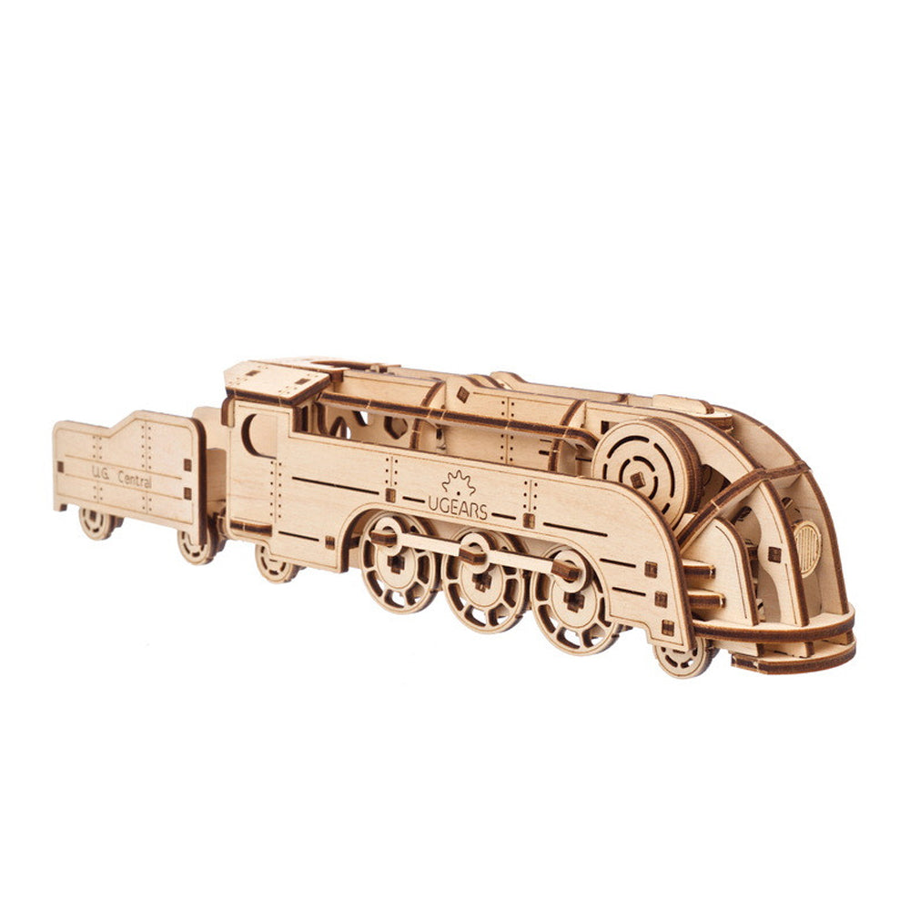 Ugears Mini Locomotive Train Wooden Mechanical Construction 3D Puzzle Model Kit
