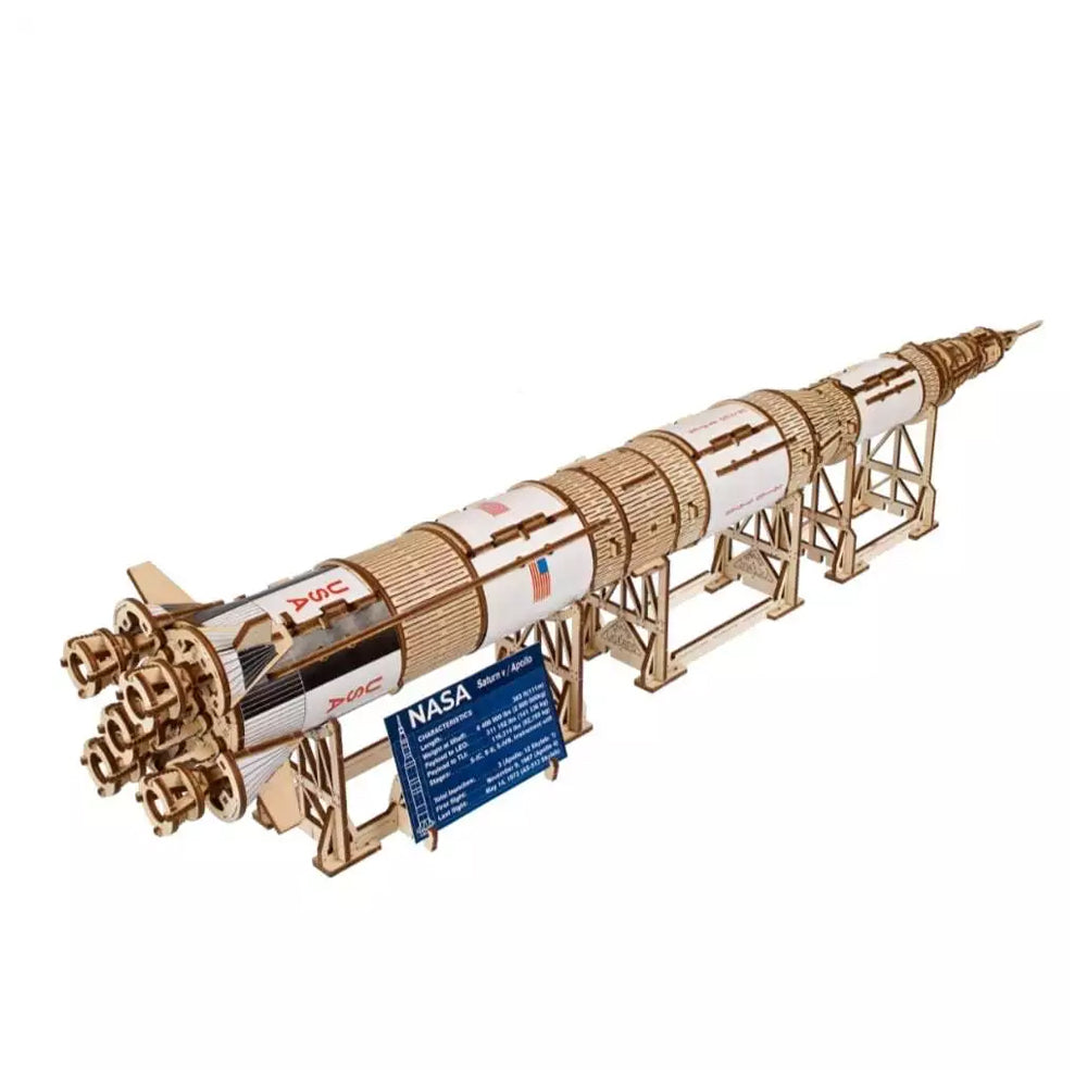 Ukraine Made Ugears NASA Saturn V Rocket Wooden Mechanical Puzzle Model Kit