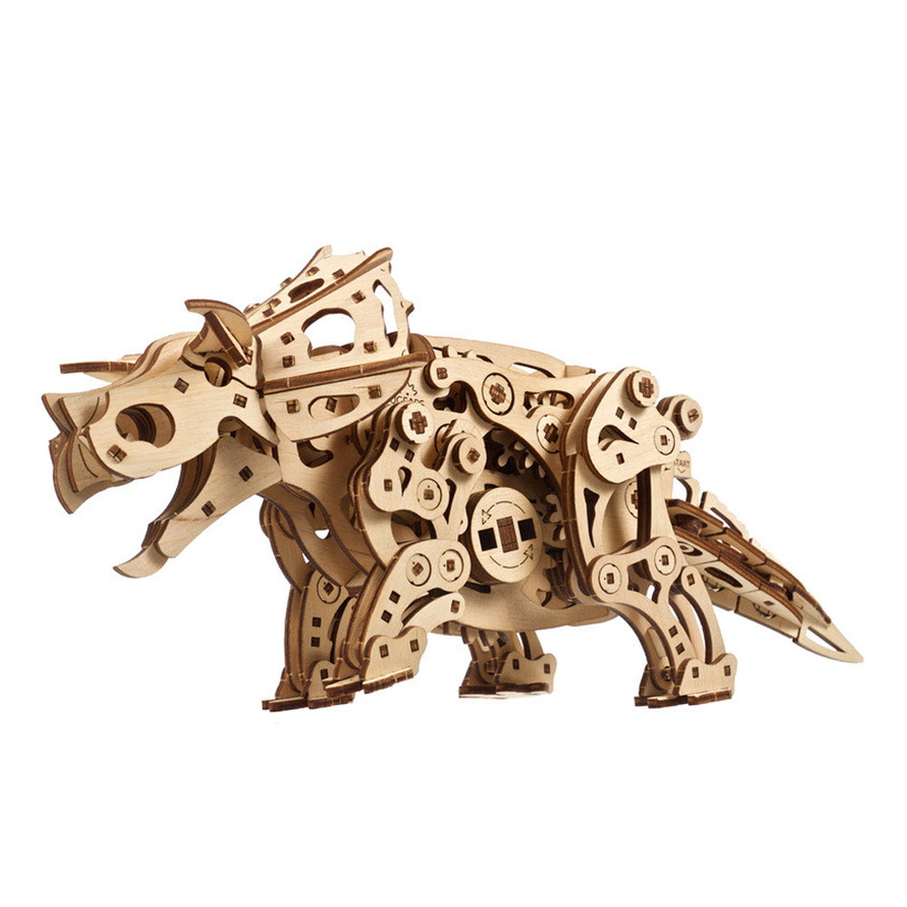 Ukraine Made Ugears Triceratops Wooden Mechanical 3D Puzzle DIY Model Kit
