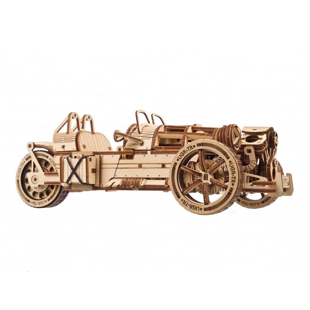 Ukraine Made Ugears Three Wheeler UGR-S Wooden Mechanical 3D Puzzle DIY Kit