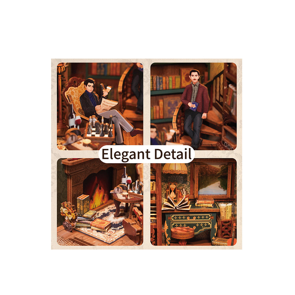 Tonecheer Violin Detective Agency Book Nook Wooden DIY Puzzle Miniature Kit