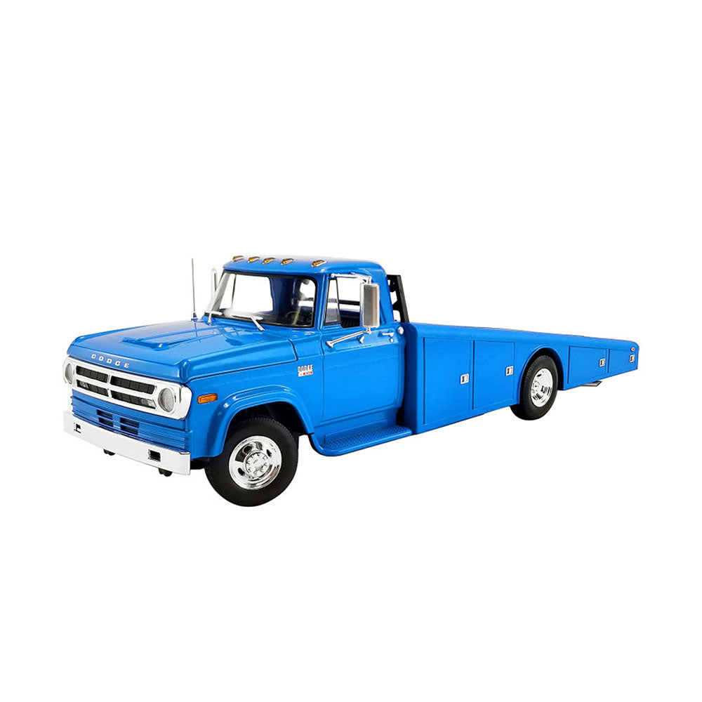 Acme 1:18 Scale 1970 Dodge D-300 Ramp Truck Corporate Blue Diecast Model Toy