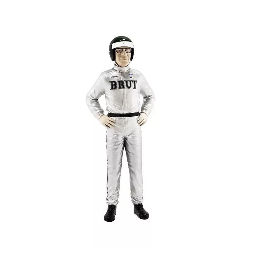 DDA 1:18 Scale Brut Racing Allan Moffat Driver Figure Silver Toy Model 1800120