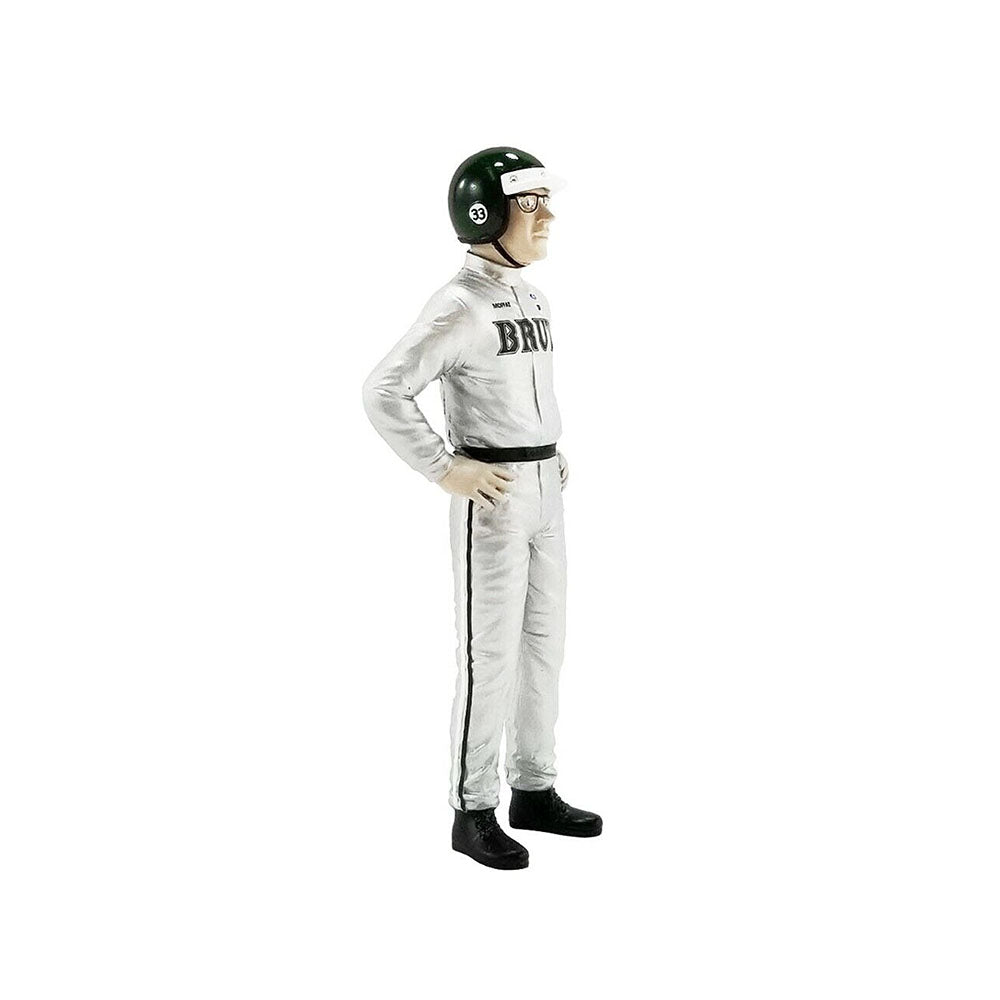 DDA 1:18 Scale Brut Racing Allan Moffat Driver Figure Silver Toy Model 1800120