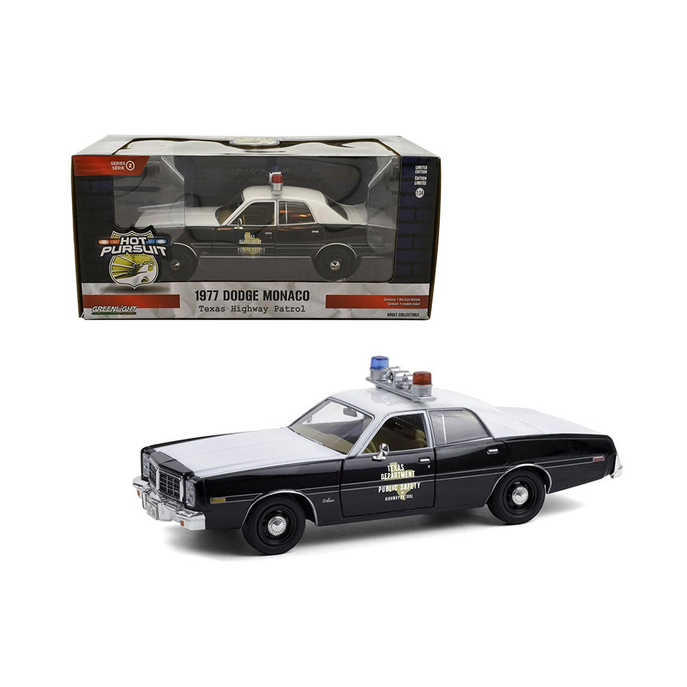 Greenlight 1:24 Dodge Monaco Texas Highway Patrol Hot Pursuit 1977 Diecast Model
