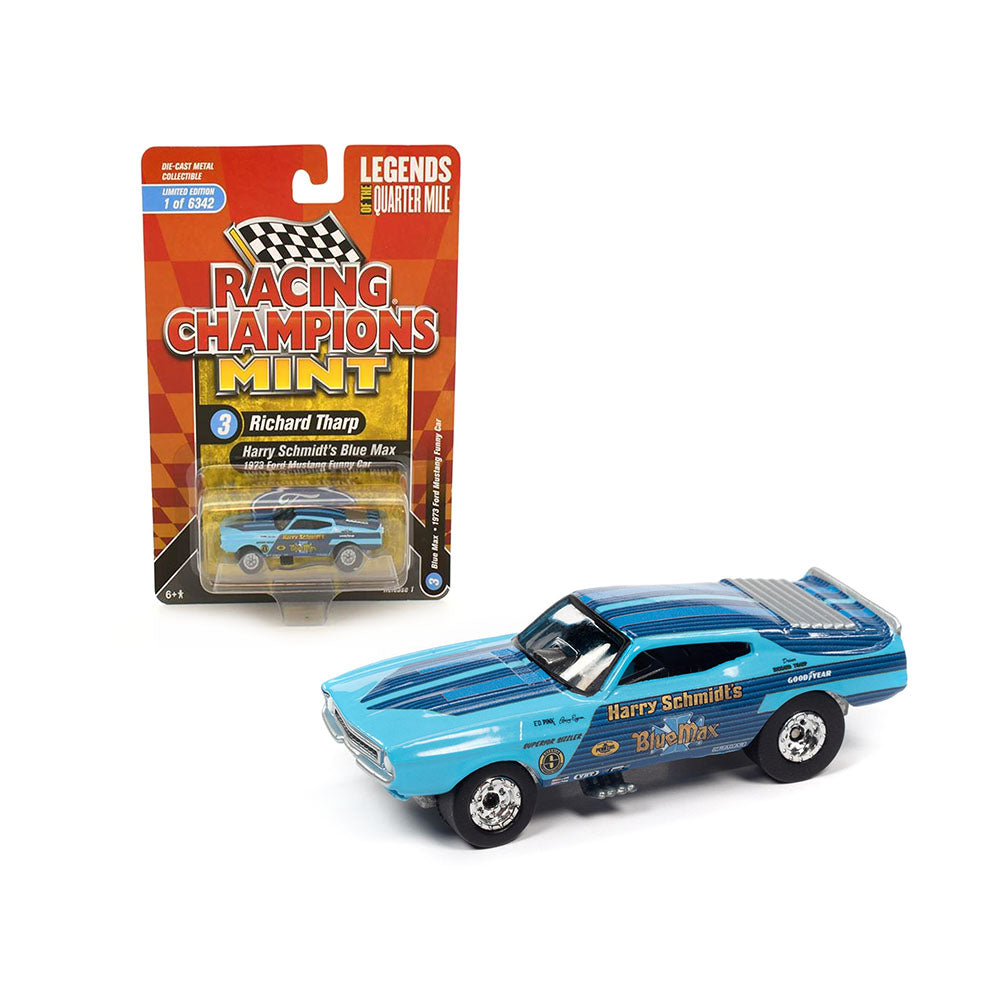 Auto World 1:64 Scale 1973 Ford Mustang Blue Max Funny Car Diecast Toy Model