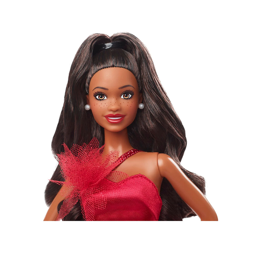 Mattel Holiday Barbie 2022 Black Long Wavy Hair Kids Toy Gift Collectible