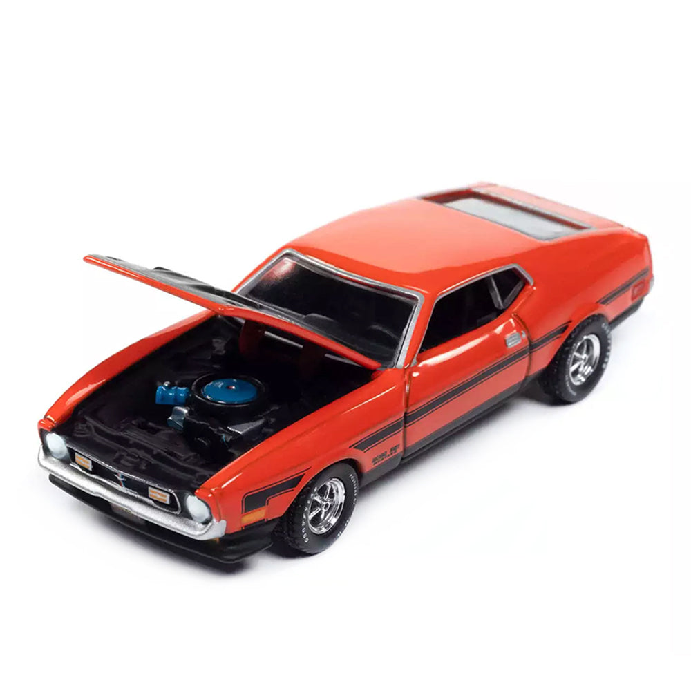 Auto World 1:64 Scale 1971 Ford Mustang BOSS 351 Calypso Coral Diecast Vehicle