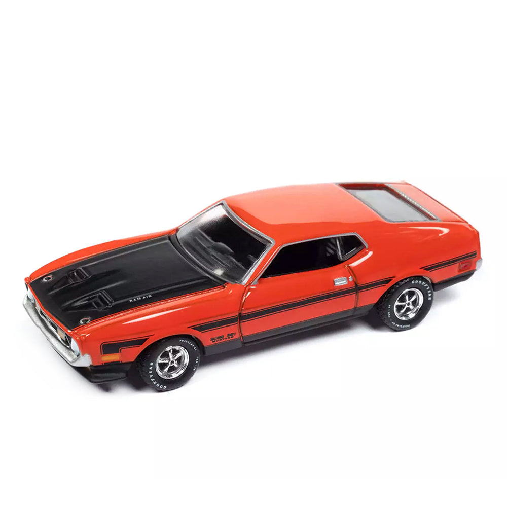 Auto World 1:64 Scale 1971 Ford Mustang BOSS 351 Calypso Coral Diecast Vehicle
