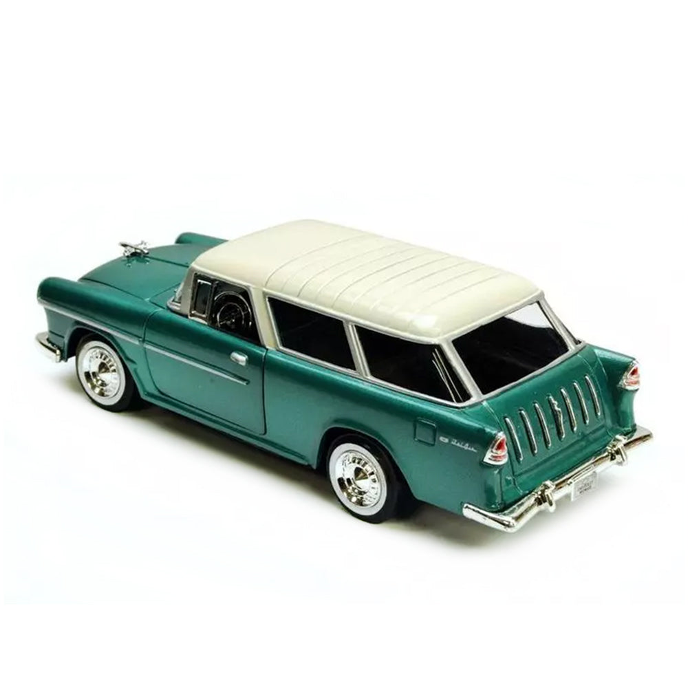 Motormax 1:24 Scale 1955 Chevy Bel Air Nomad Green White Diecast Vehicle