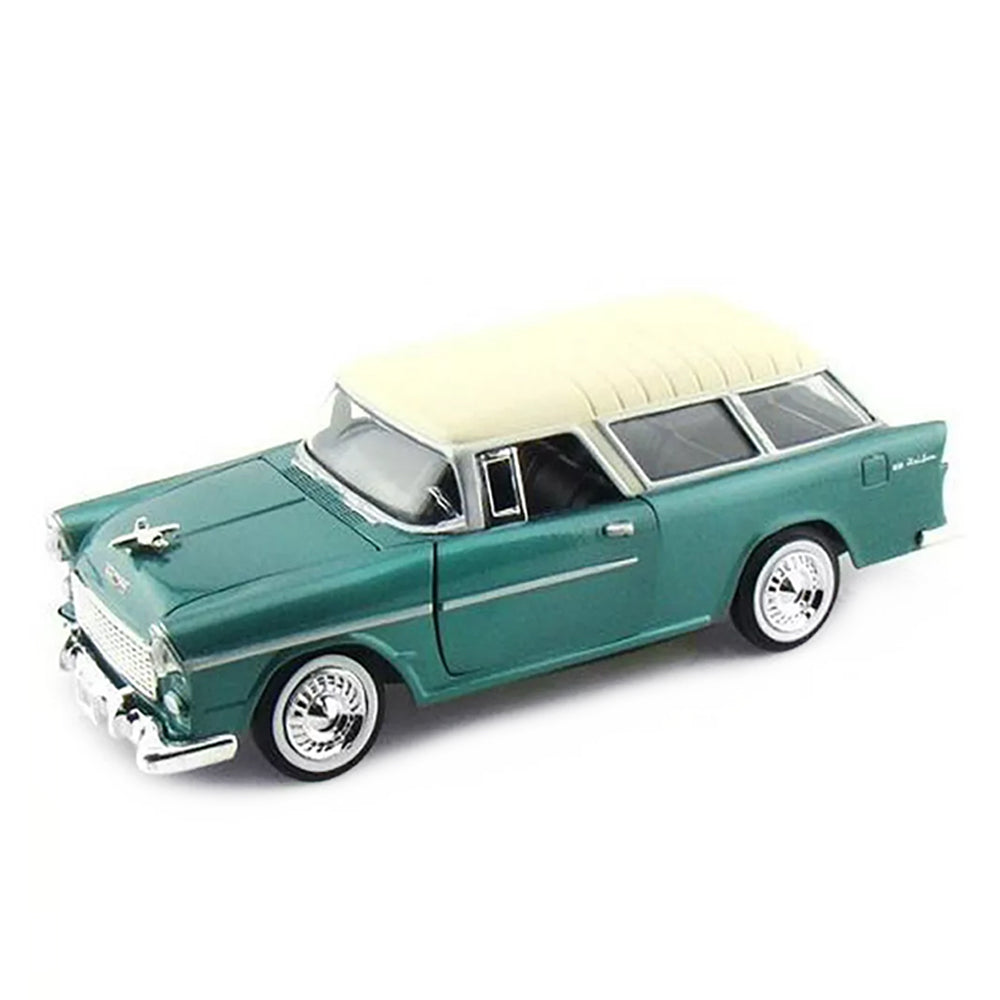 Motormax 1:24 Scale 1955 Chevy Bel Air Nomad Green White Diecast Vehicle