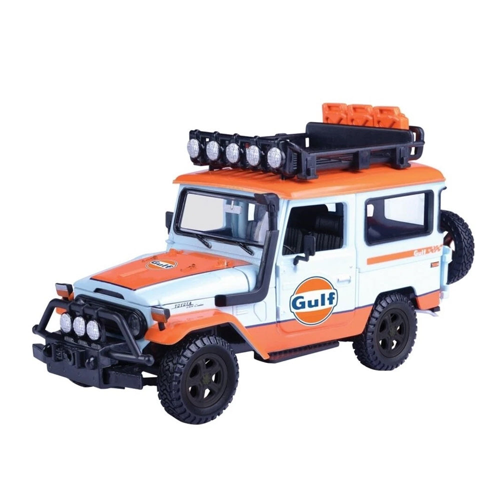 Motormax 1:24 Scale Toyota FJ40 Land Cruiser Off Road With Gulf Livery Diecast Model