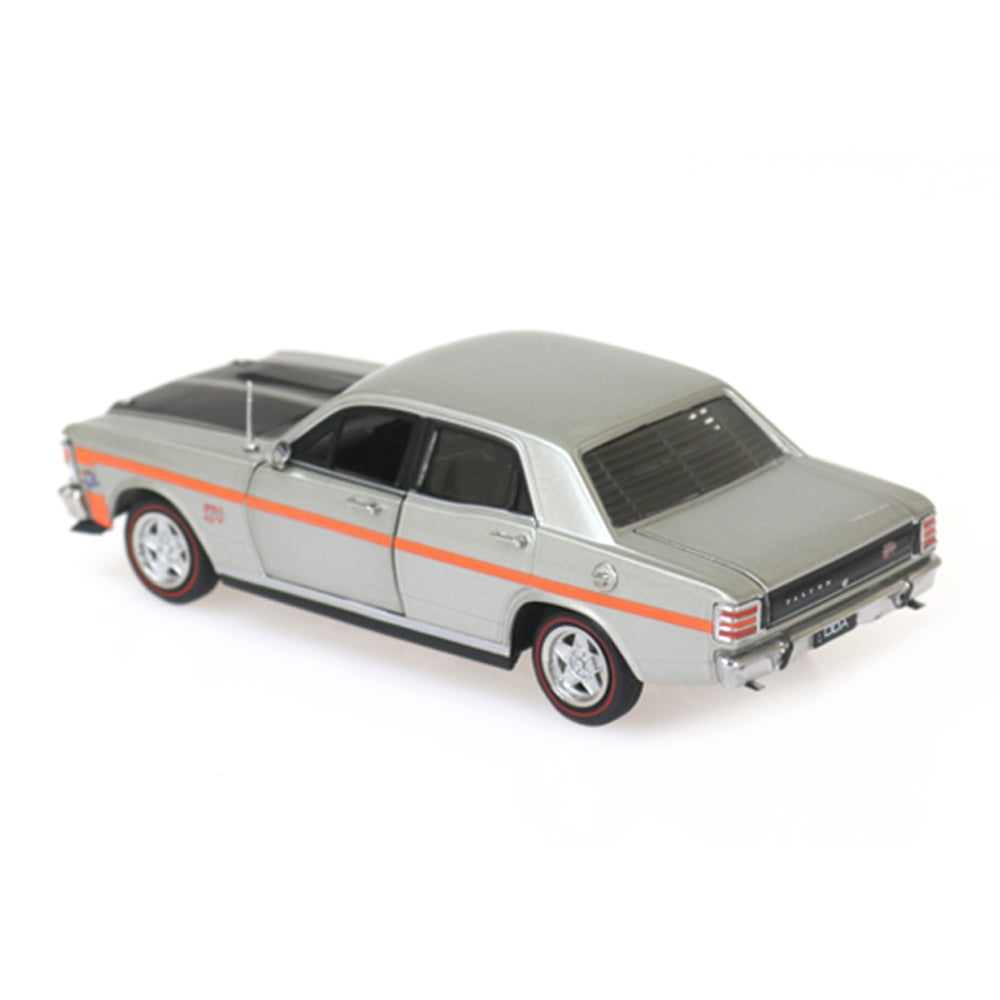 DDA 1:32 Scale Ford XW GTHO Silver Fox With Orange Stripes Diecast Car