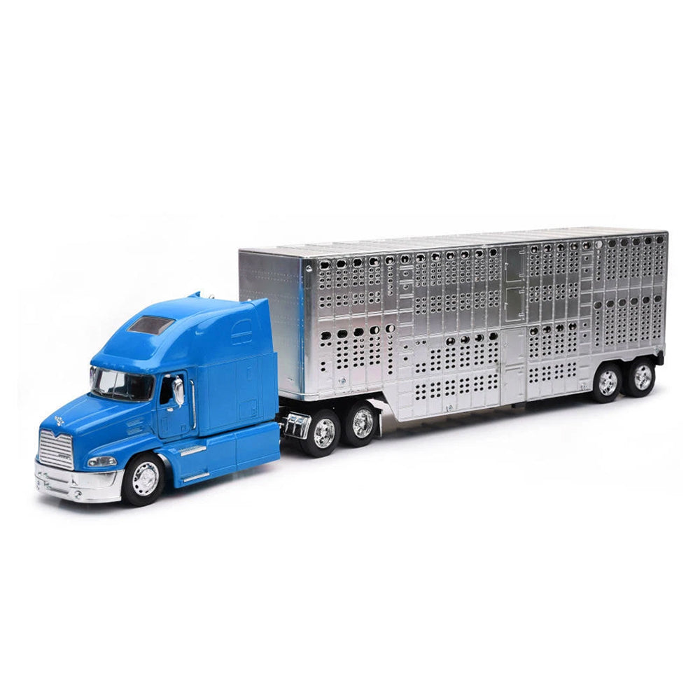 NewRay 1:32 Scale Mack Pinnacle Truck With Pot Belly Livestock Trailer Model