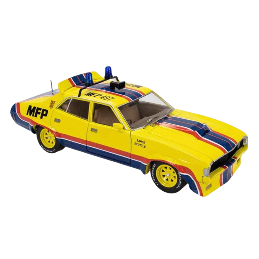DDA 1:24 Sfragismeno Ford Falcon XA MFP Interceptor Yellow Diecast Model Car Toy