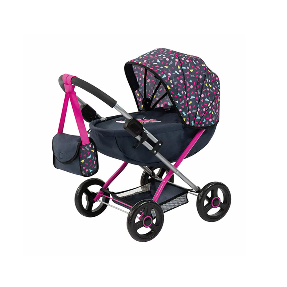 Bayer Adjustable Cosy Doll Pram Confetti With Shoulder Bag For Under 46cm Dolls