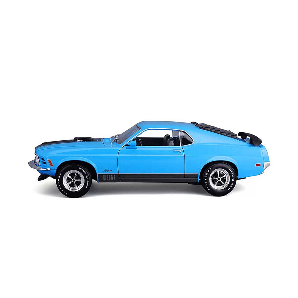 Maisto 1:18 Scale 1970 Ford Mustang Mach 1 Blue Diecast Model Car Toy Replicas
