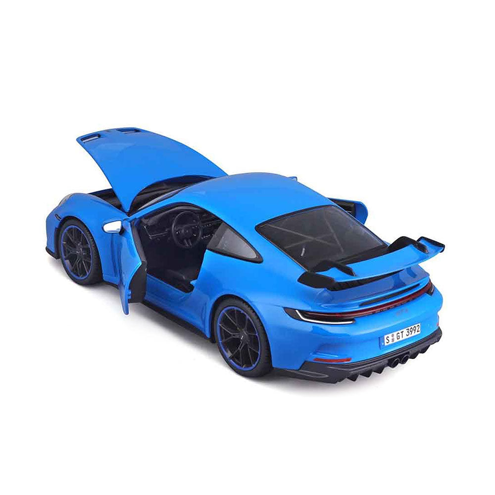 Maisto 1:18 Scale 2022 Porsche 911 GT-3 Blue Diecast Car Kids Toy Model Replicas