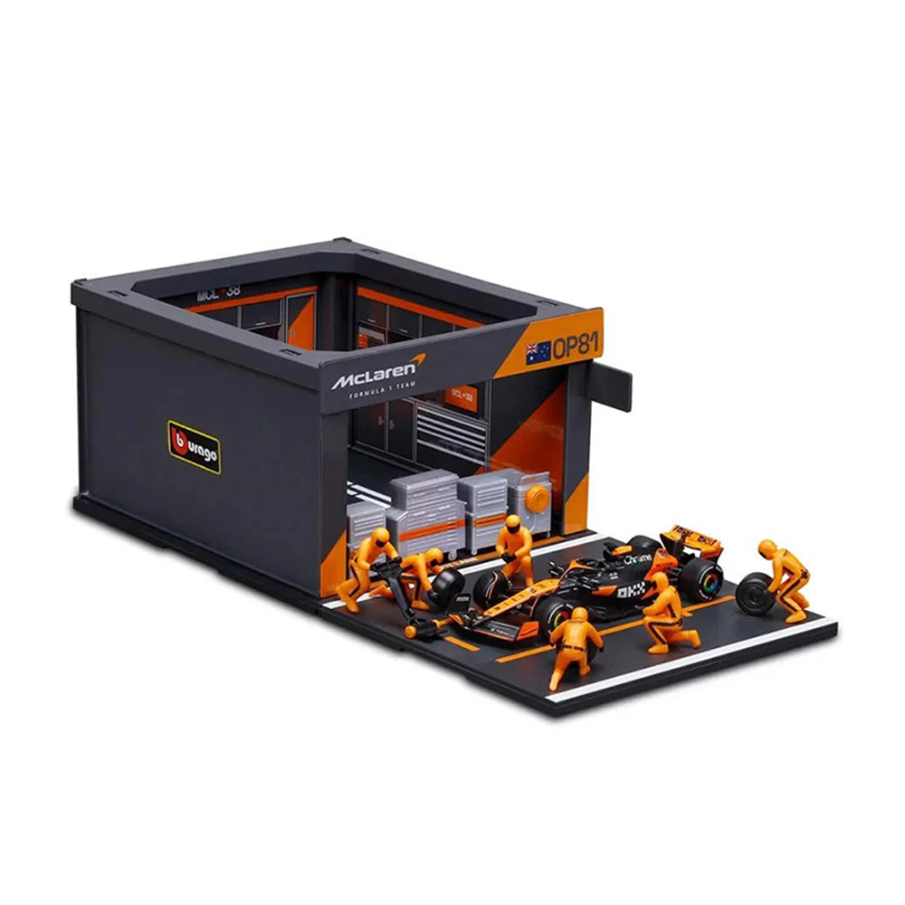 Bburago 1:43 McLaren Pit Pass Competition F1 Play Set Piastri #81 2024 Race Car