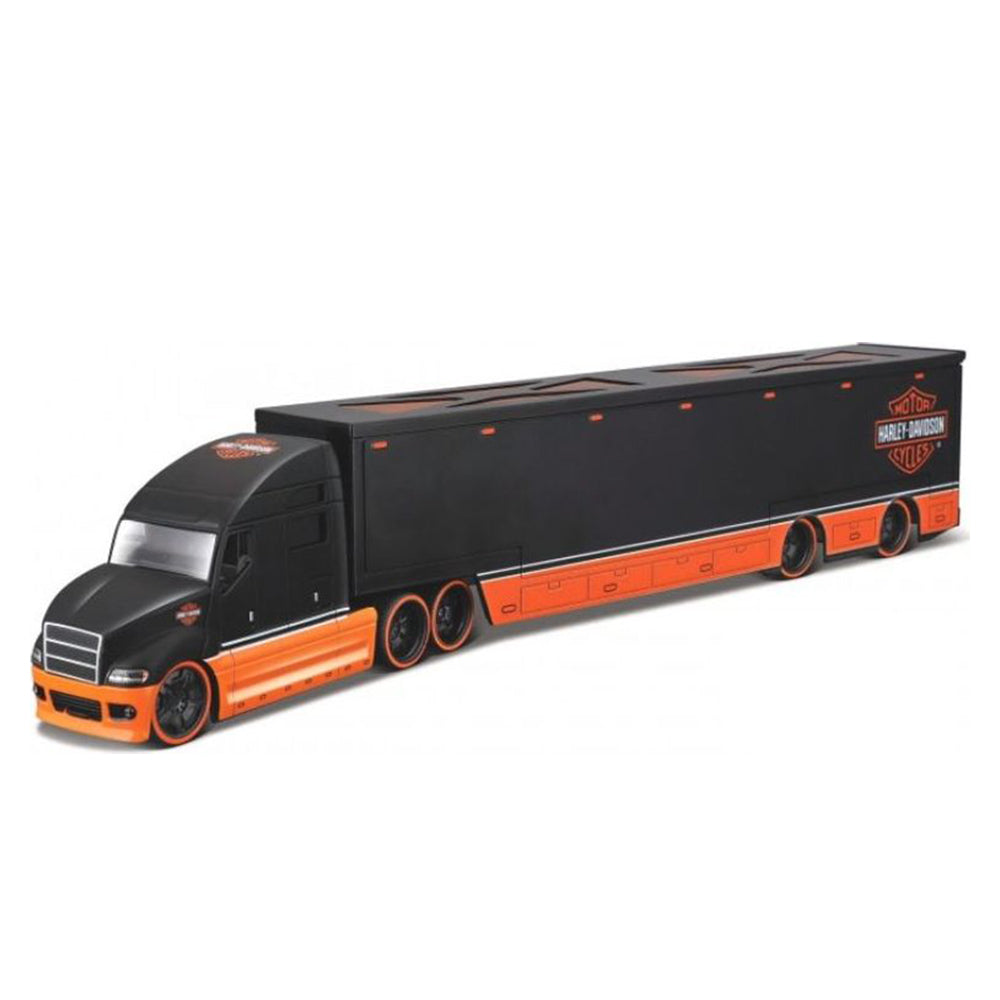 Maisto 1:64 Scale Harley Davidson Haulers Black Orange Truck Diecast Model