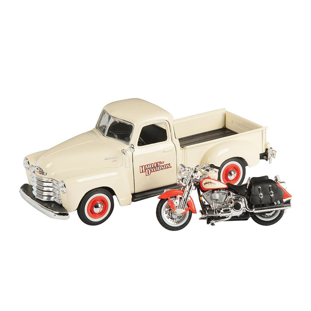 Maisto 1:24 Scale Harley Davidson 1950 Chevrolet 3100 & 2001 Heritage Springer Model