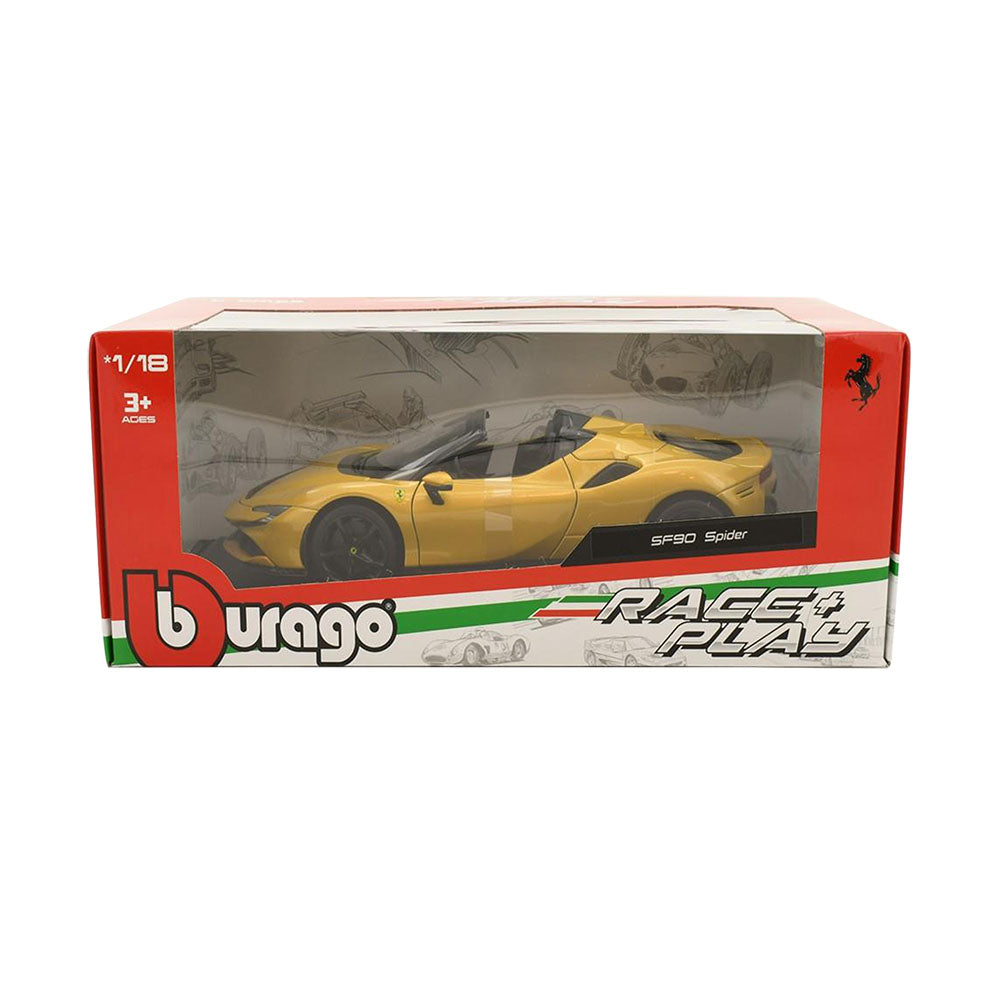 Bburago 1:18 Scale Ferrari R&P SF-90 Stadale Spider Kids Car Toy Model Replicas