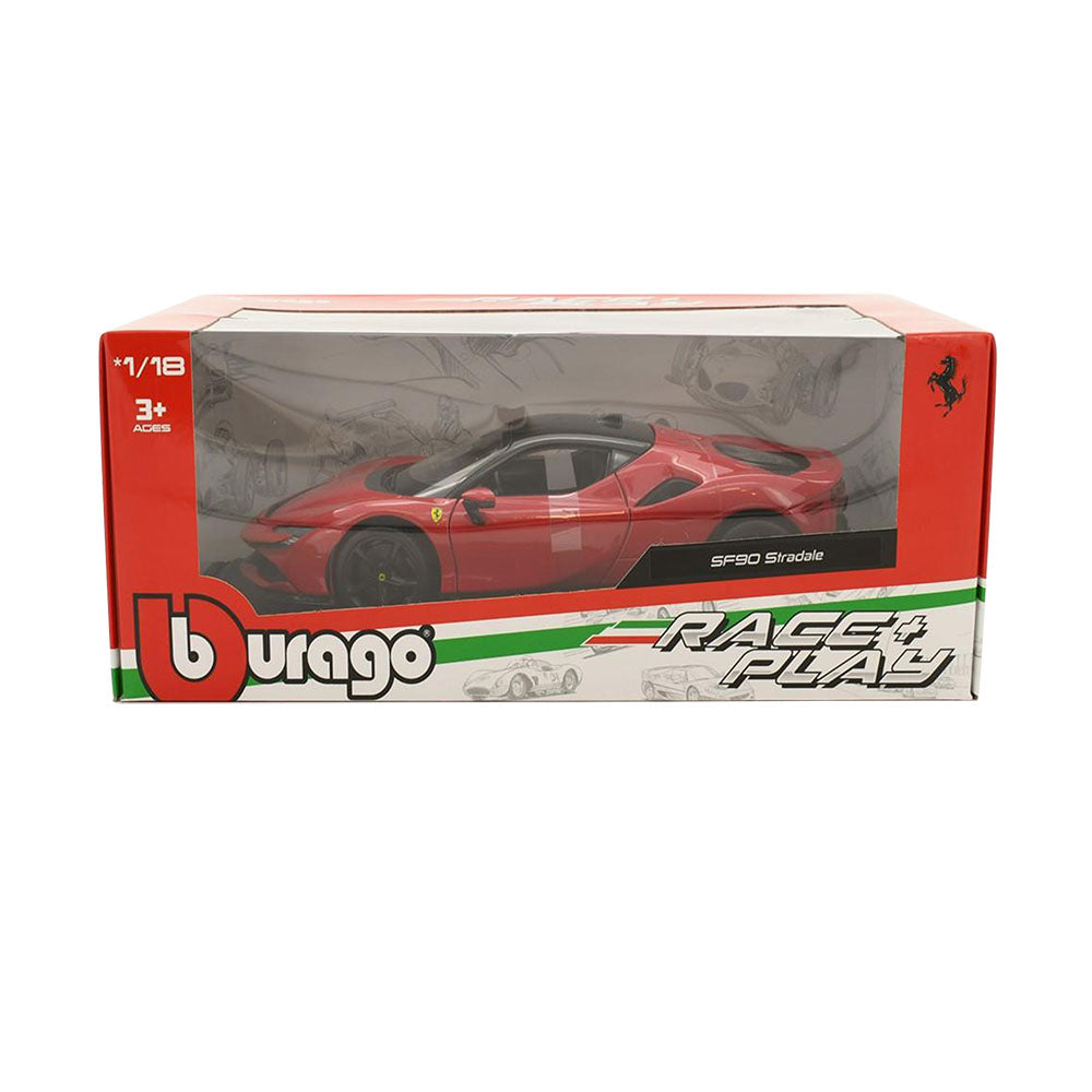 Bburago 1:18 Scale Ferrari R&P SF-90 Stadale Red Model Car Toy Gift For Kids 3y+