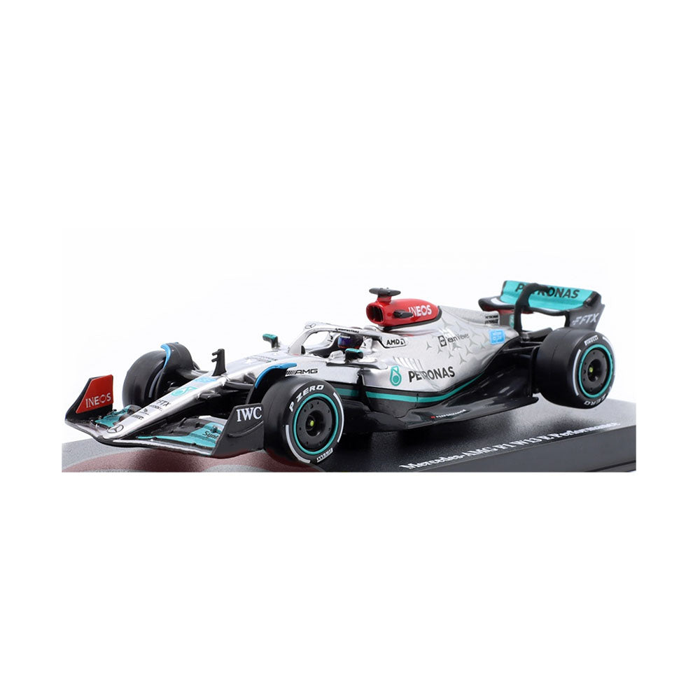 Bburago 1:43 Scale 2022 F-1 Mercedes AMG W13 Russell Driver #63 & Acrylic Box Model