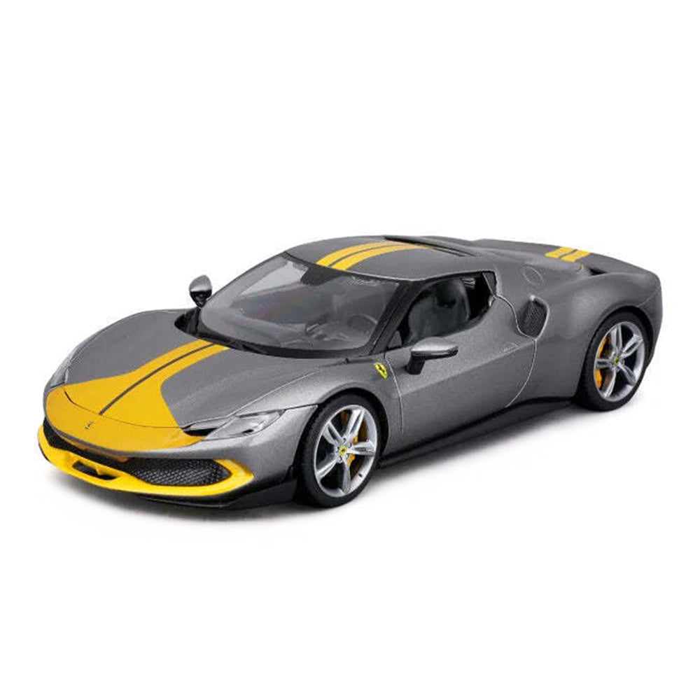 Bburago 1:18 Scale 2022 Ferrari 296 GTB Assetto Fiorano Grigio Titanio Diecast Model